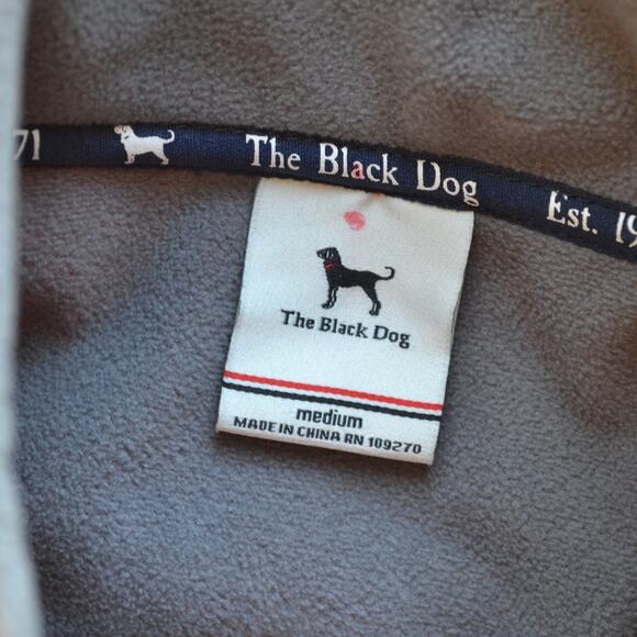 Black Dog Half Zip Fleece Pullover Windbreaker Jacket Size Medium - Picture 3 of 4